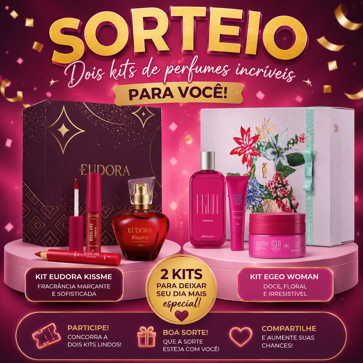 Sorteio 2 Kit de Perfume Boticário