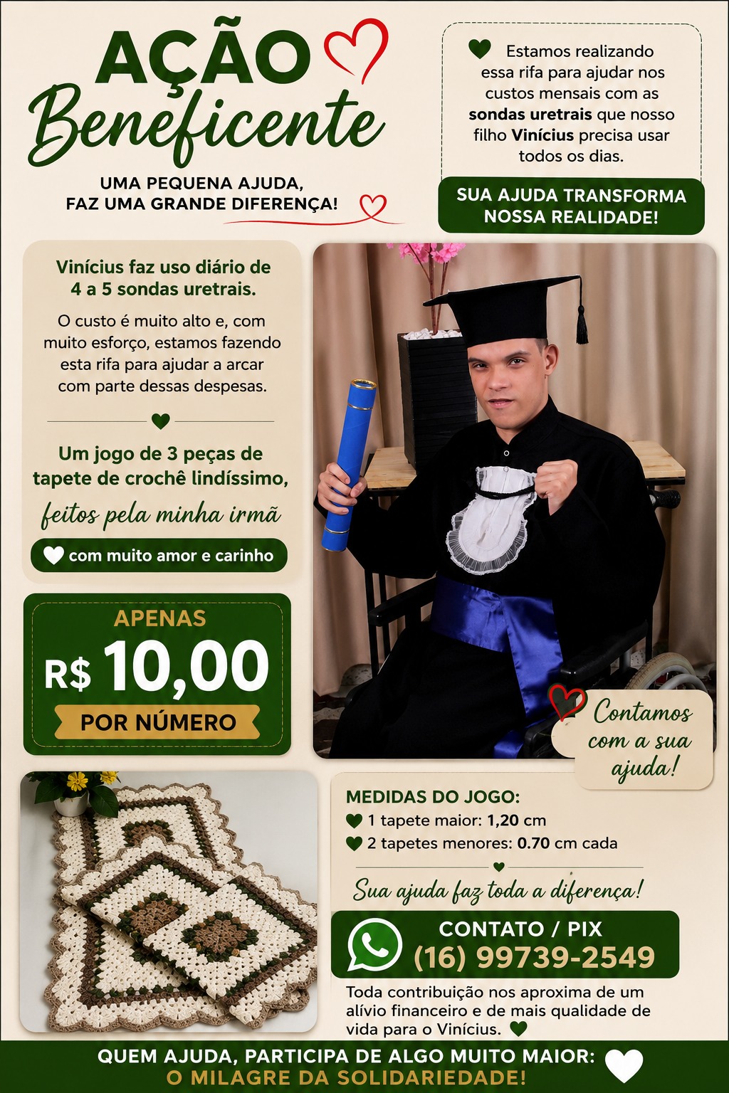 Conjunto de tapete de crochê 3 pçs lindissimos — foto 2