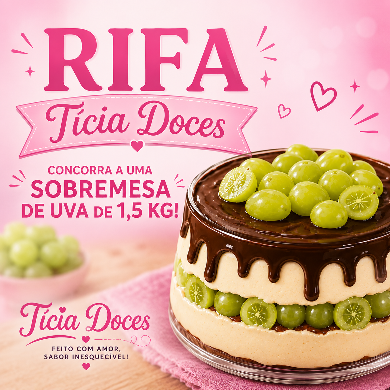 Sobremesa de Uva - Tícia Doces 💖