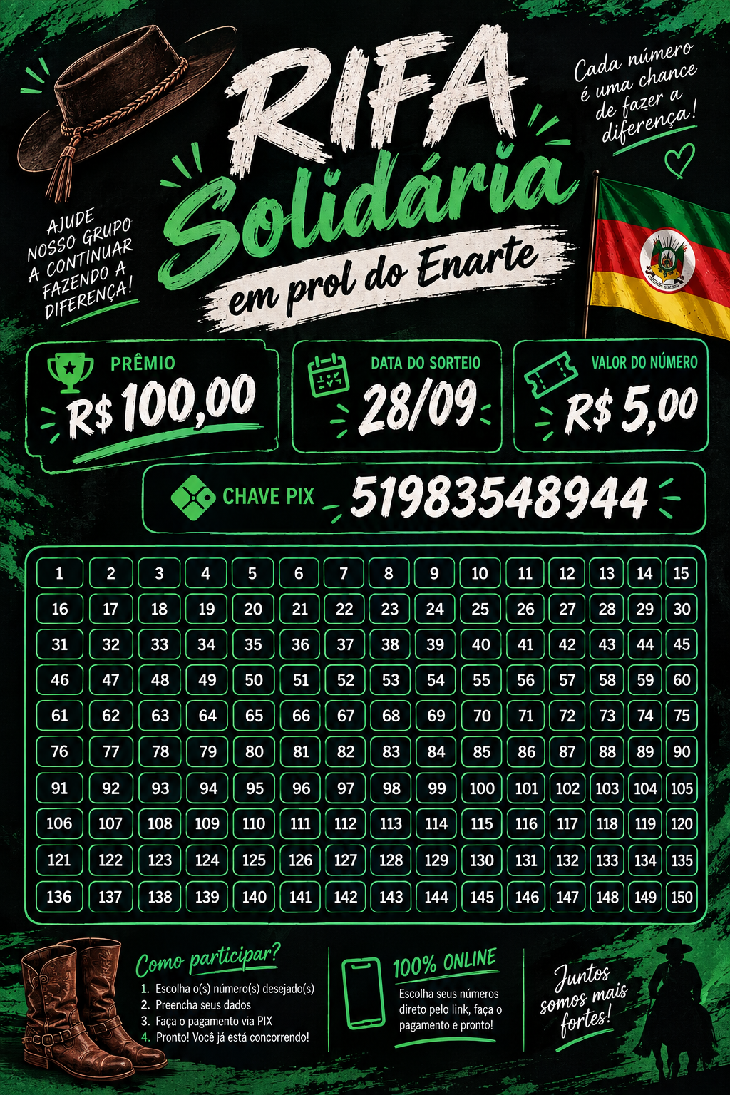 Rosa solidária em prol do Enart — foto 1